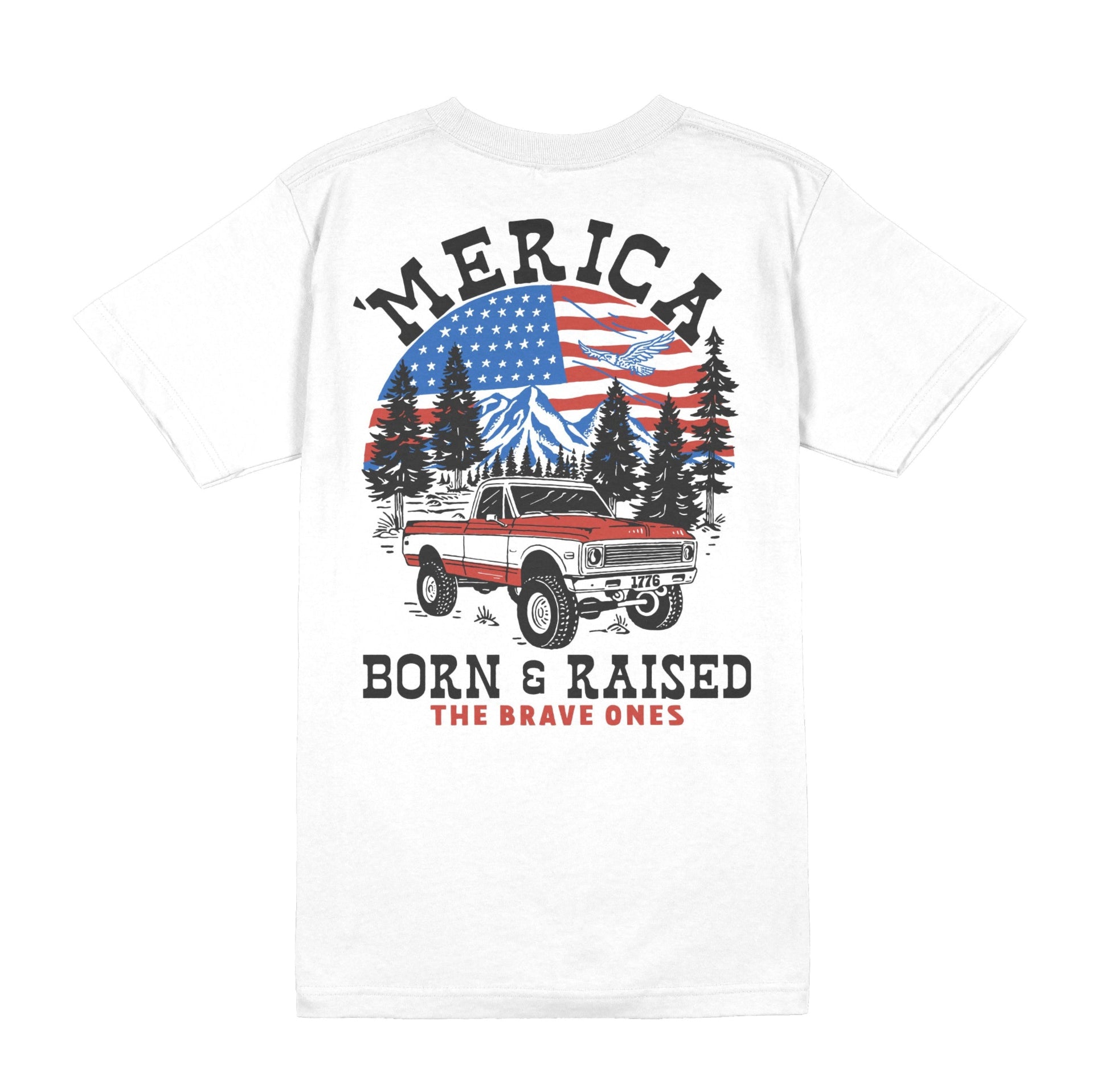 Born & Raised 'Merica T-Shirt - White | The Brave Ones