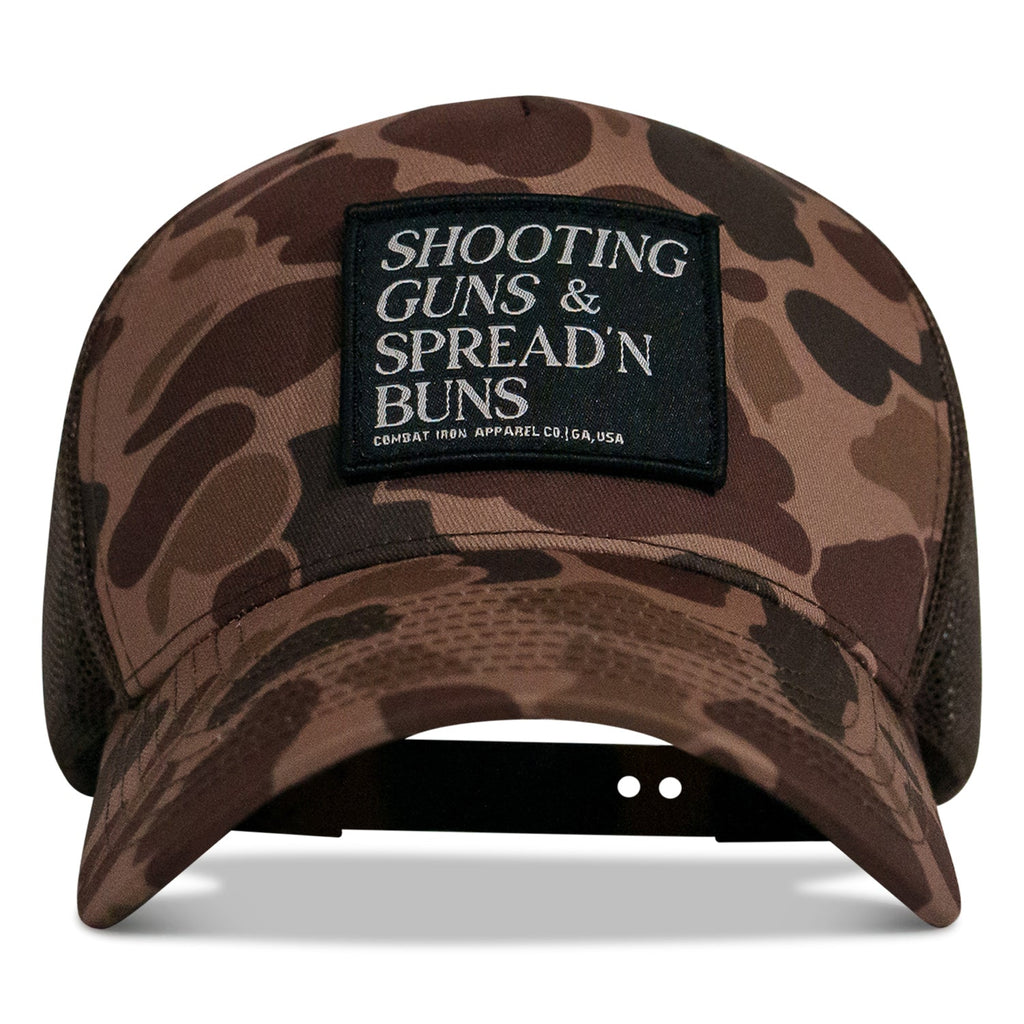 Shooting Guns & Spread'n Buns Patch Snapback Hat