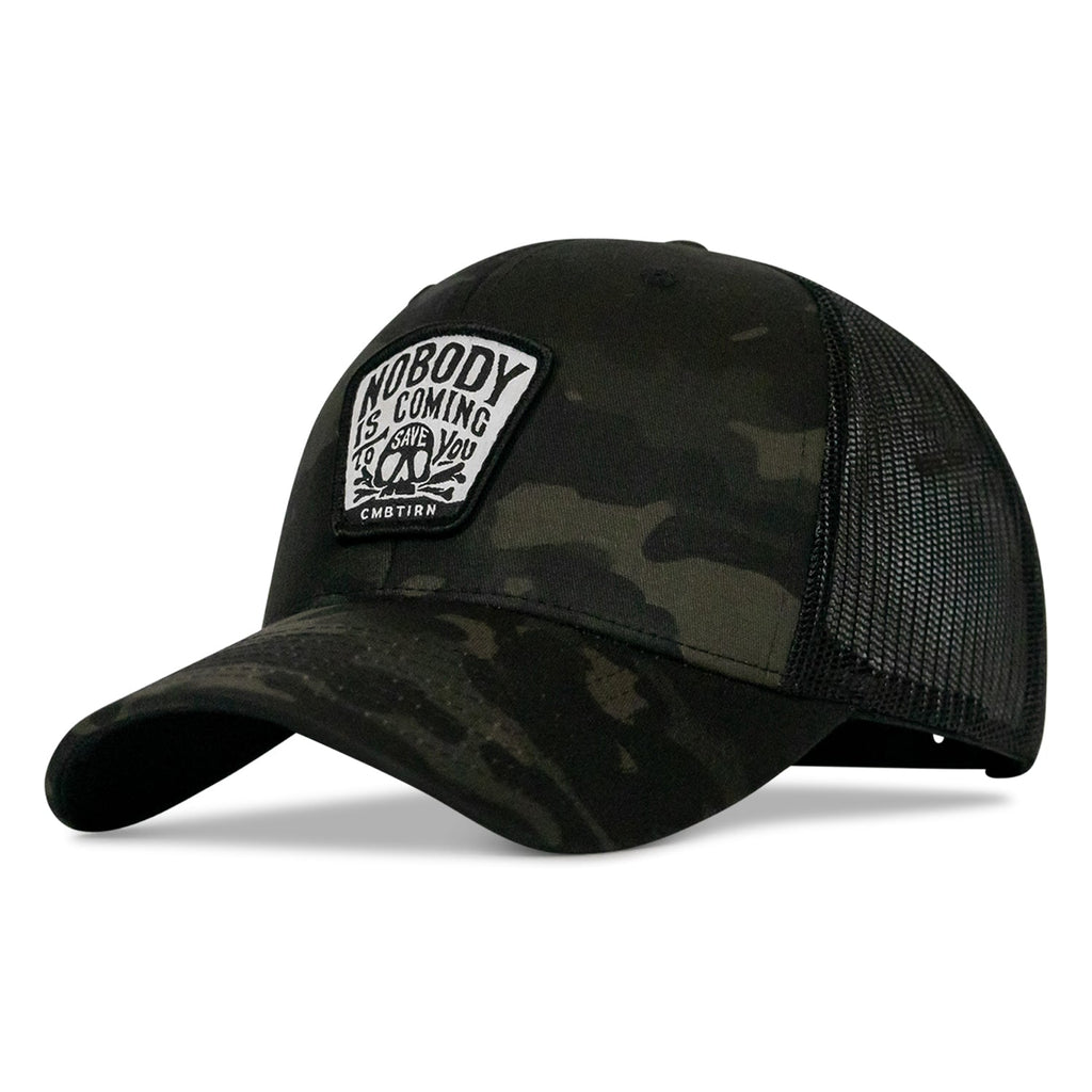 Nobody Is Coming To Save You Skull Patch Snapback Hat