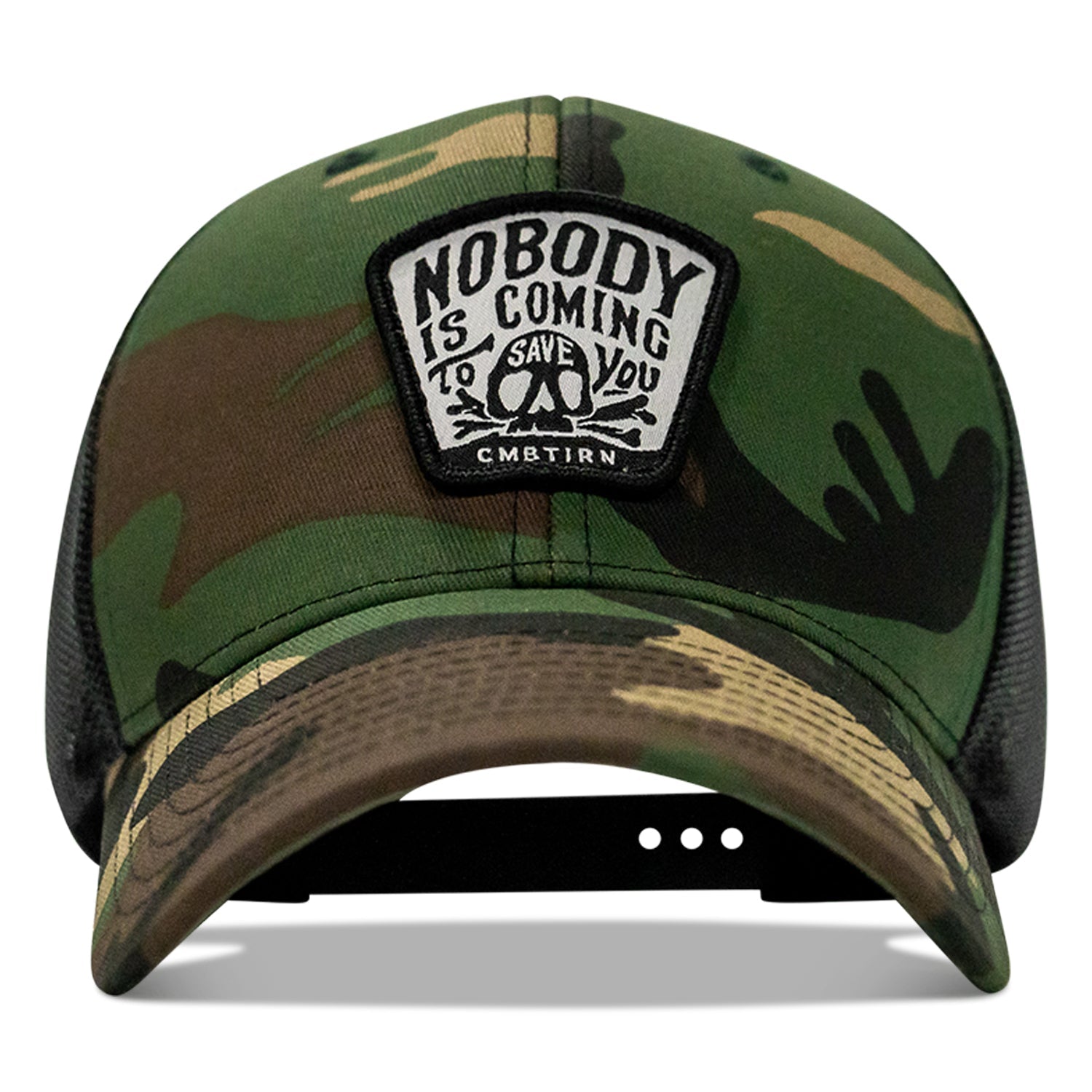 Nobody Is Coming To Save You Skull Patch Snapback Hat