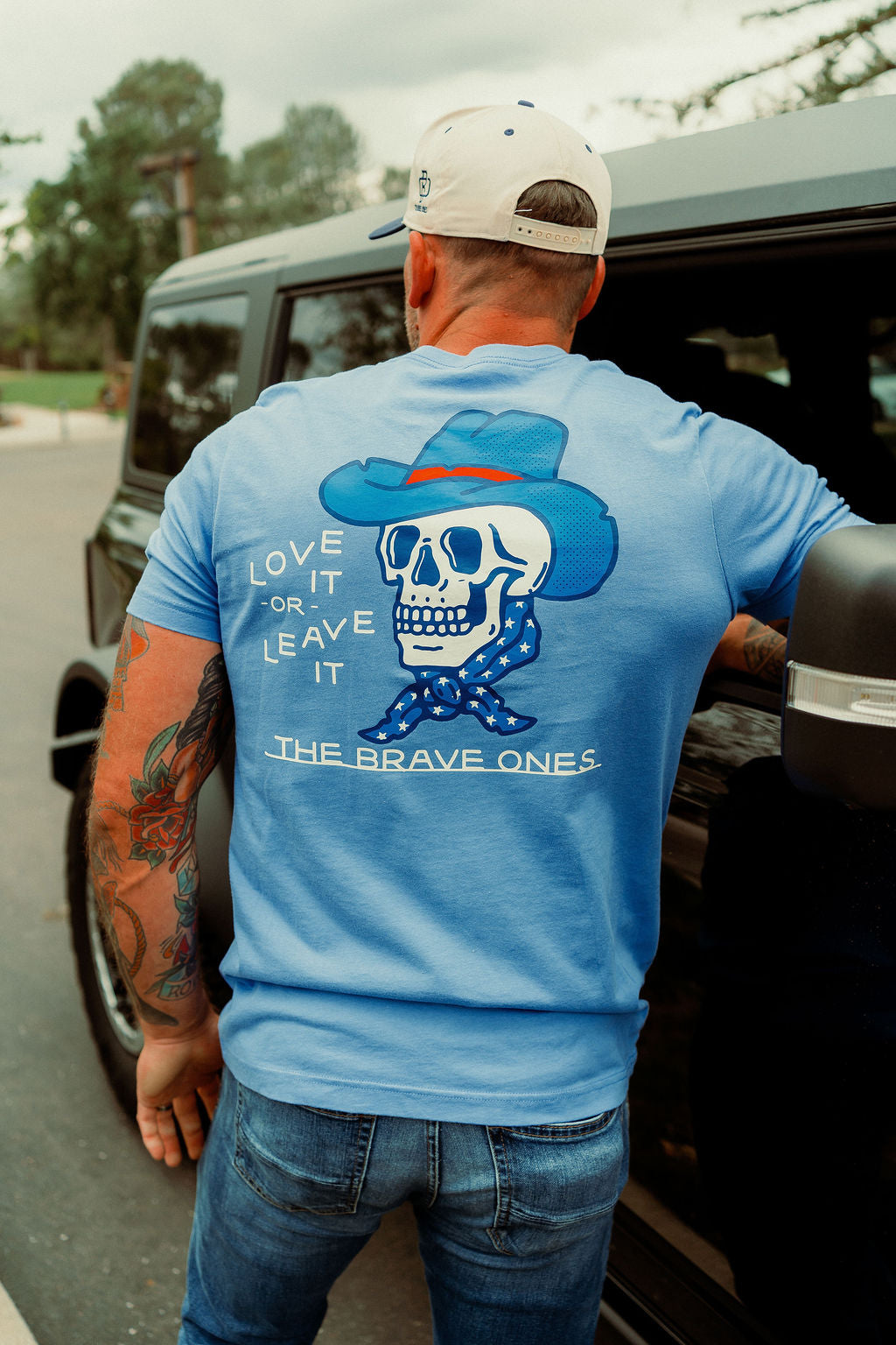 Ride or Step Aside T-Shirt - Blue | The Brave Ones