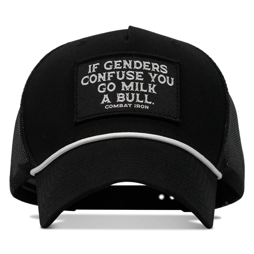 If Gender Confuses You Go Milk A Bull Patch Rope Snapback Hat