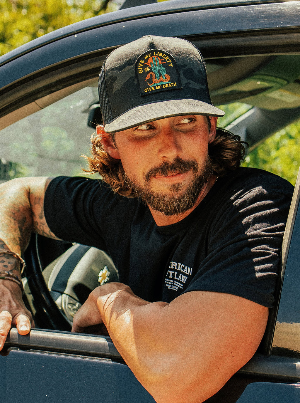 Liberty or Death Black Camo Trucker Hat | The Brave Ones