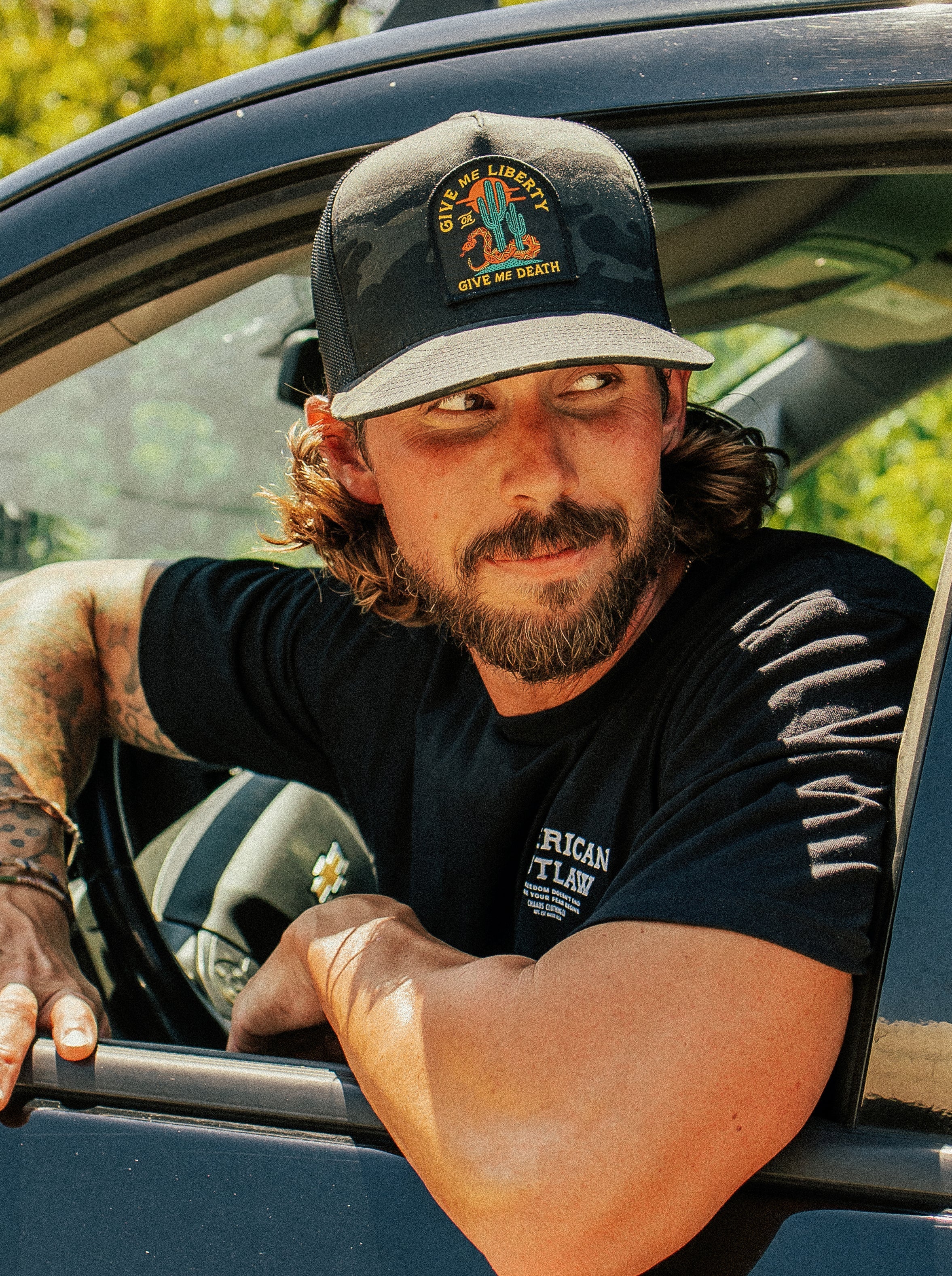 Liberty or Death Black Camo Trucker Hat | The Brave Ones