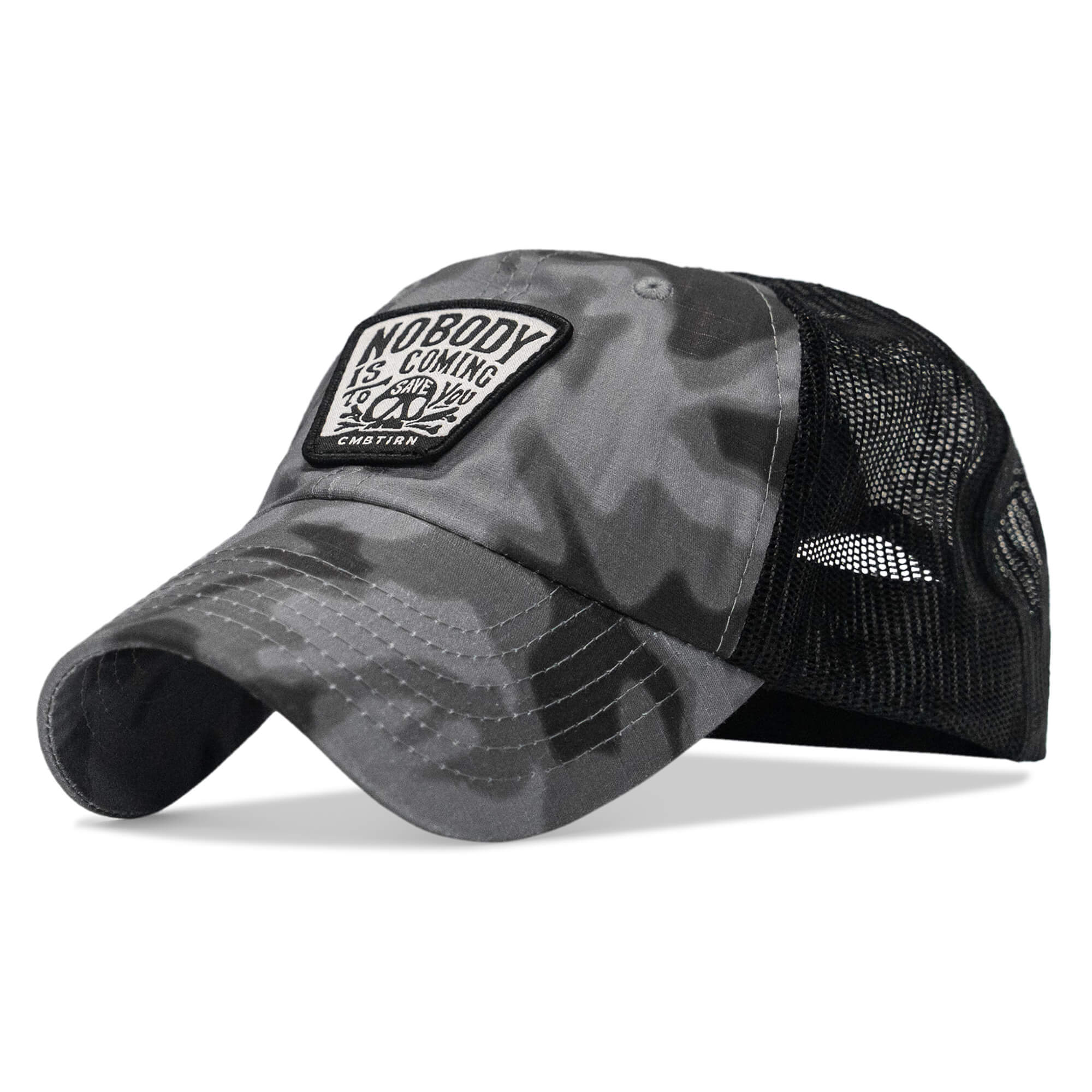 Nobody Is Coming To Save You Skull Patch Ripstop Snapback