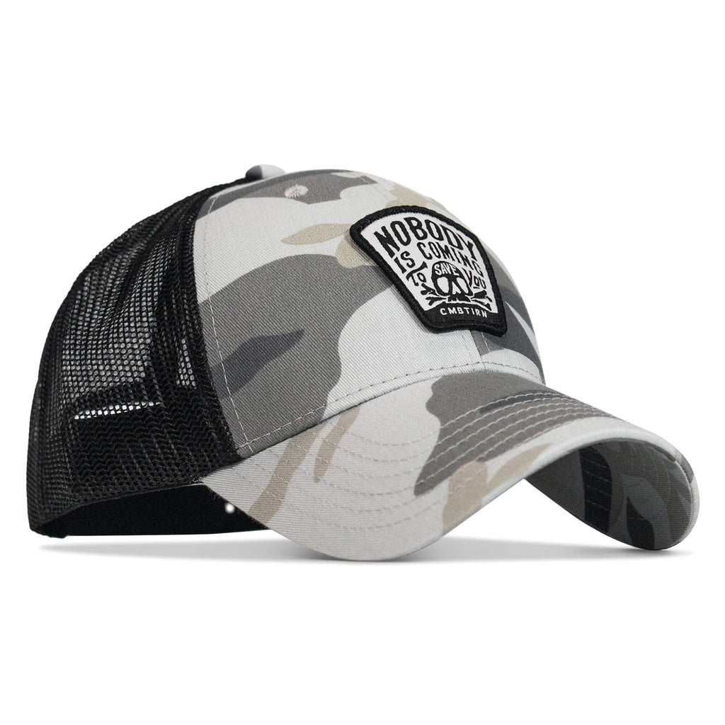 Nobody Is Coming To Save You Skull Patch Snapback Hat