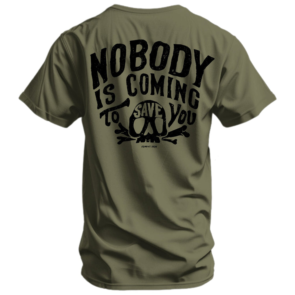 Nobody Is Coming To Save You Skull Men's T-Shirt