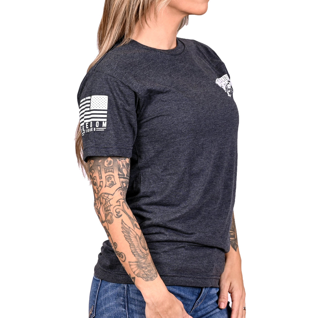 Women's Boyfriend Fit Tree of Liberty Patriotic Tshirt