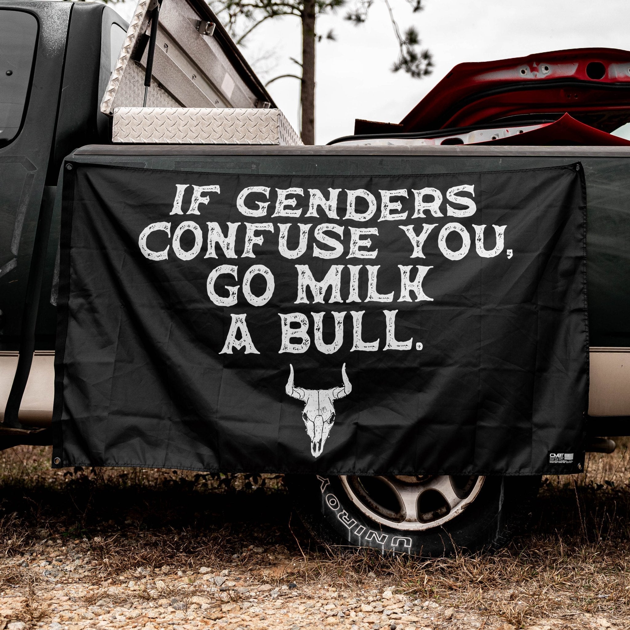 If Genders Confuse You, Go Milk A Bull 3'x5' Flag