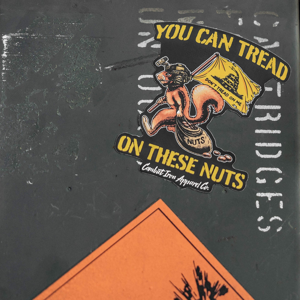 Tread On These Nuts Tactical Squirrel Decal Sticker