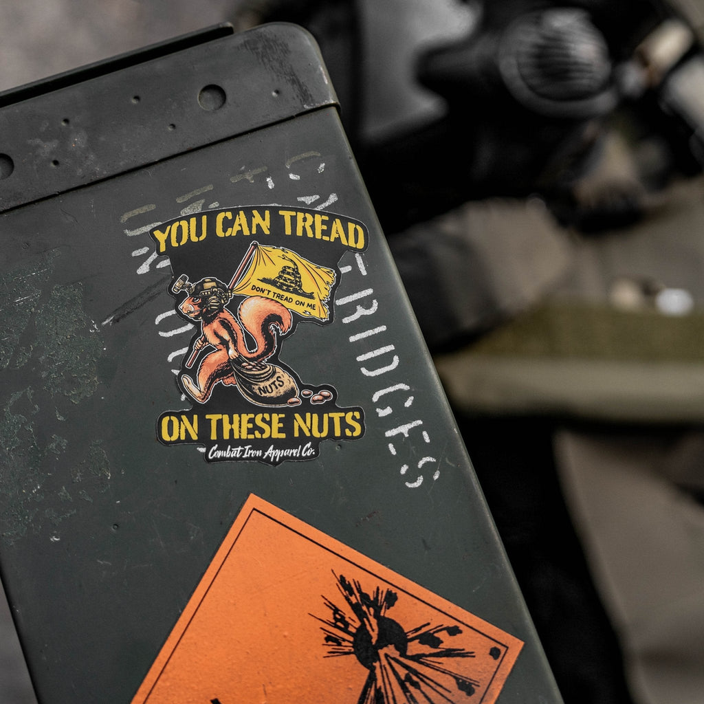 Tread On These Nuts Tactical Squirrel Decal Sticker