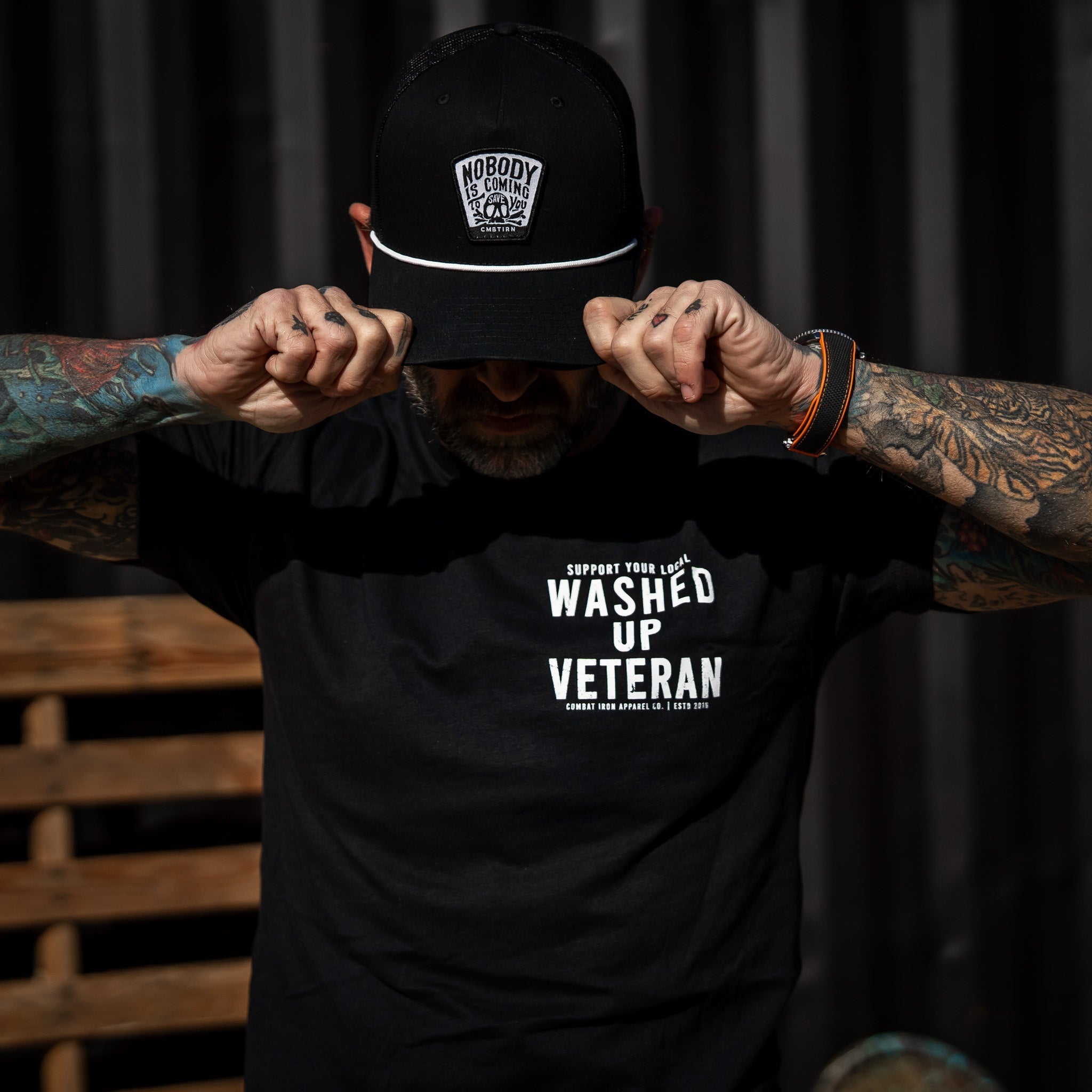 Nobody Is Coming To Save You Skull Patch Rope Snapback