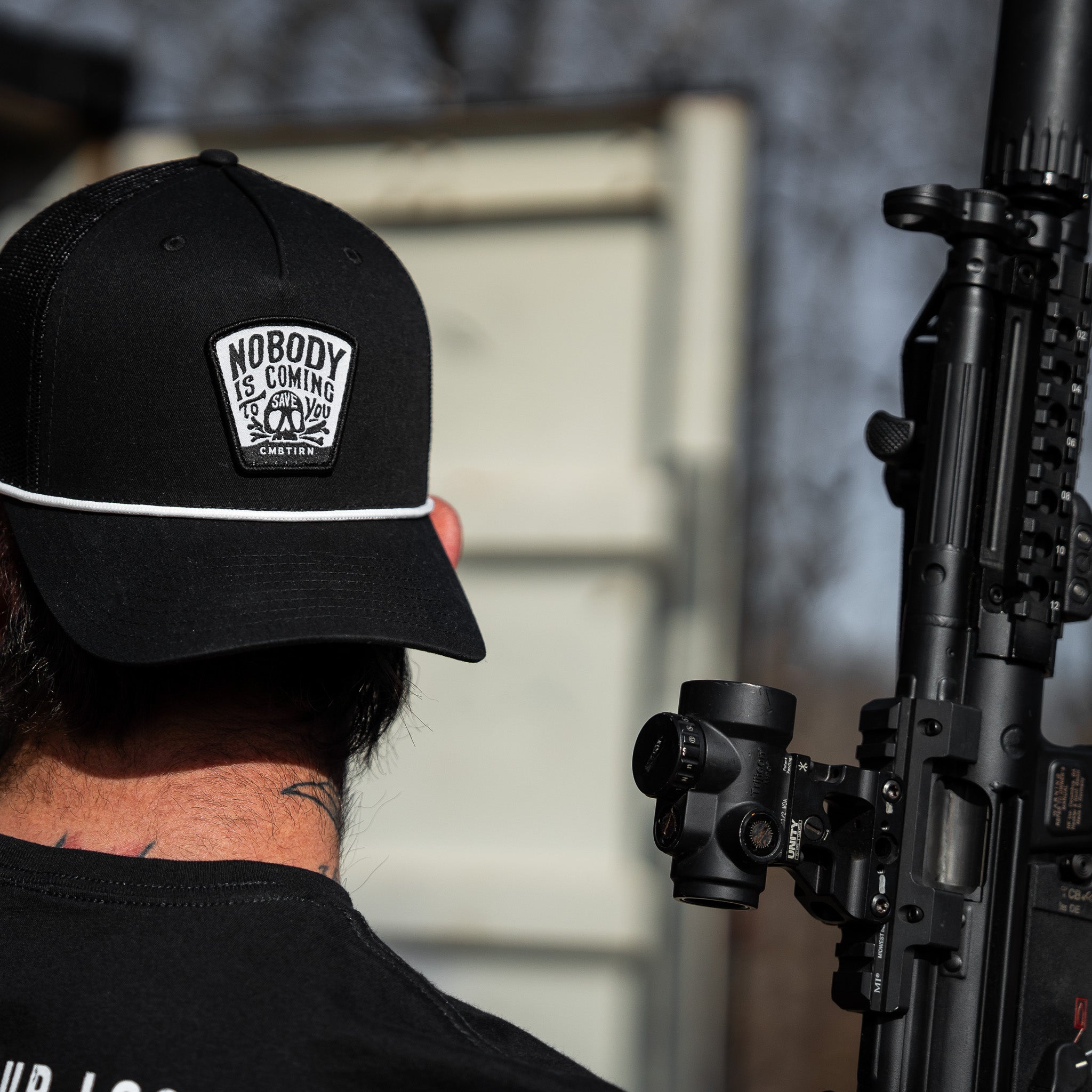 Nobody Is Coming To Save You Skull Patch Rope Snapback