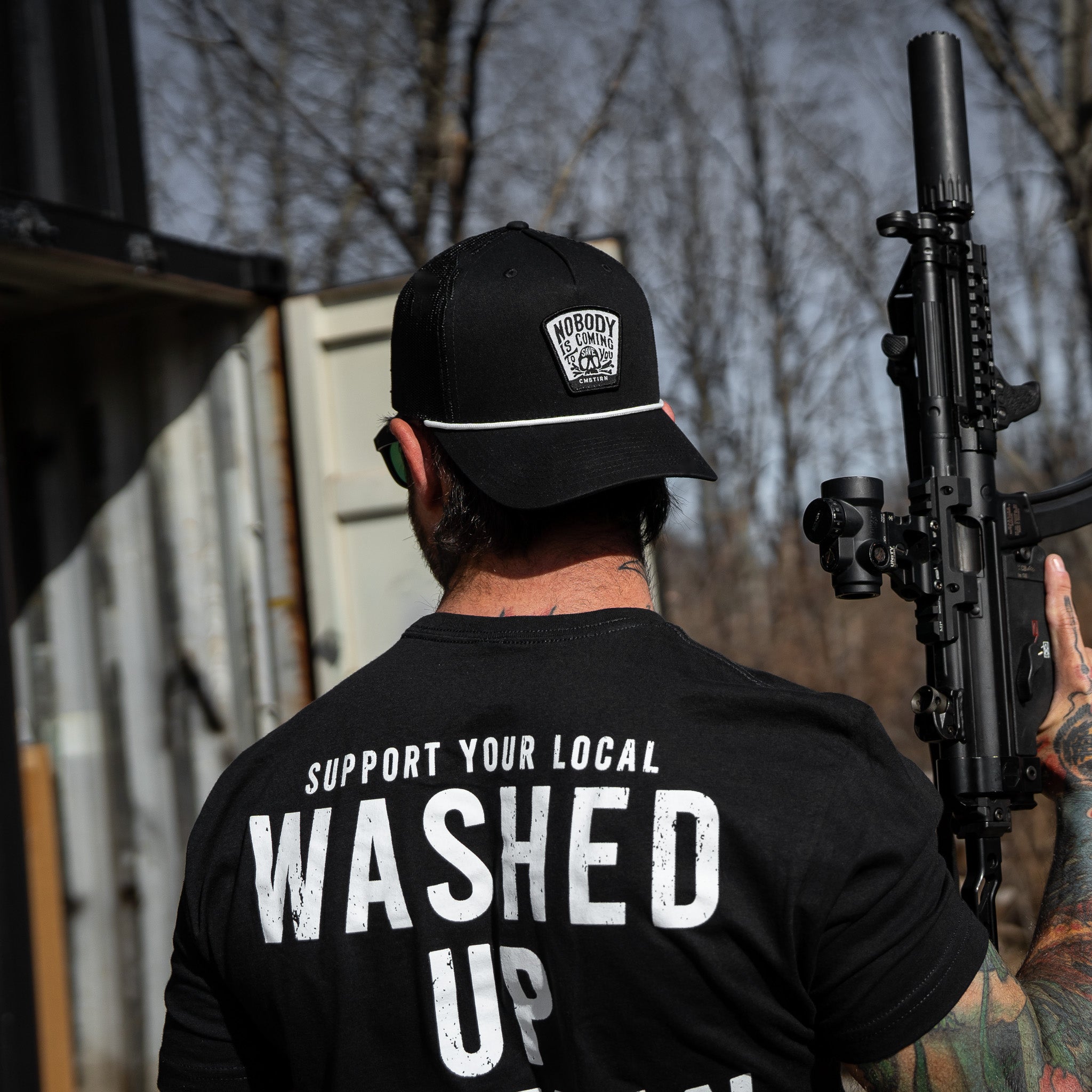 Nobody Is Coming To Save You Skull Patch Rope Snapback