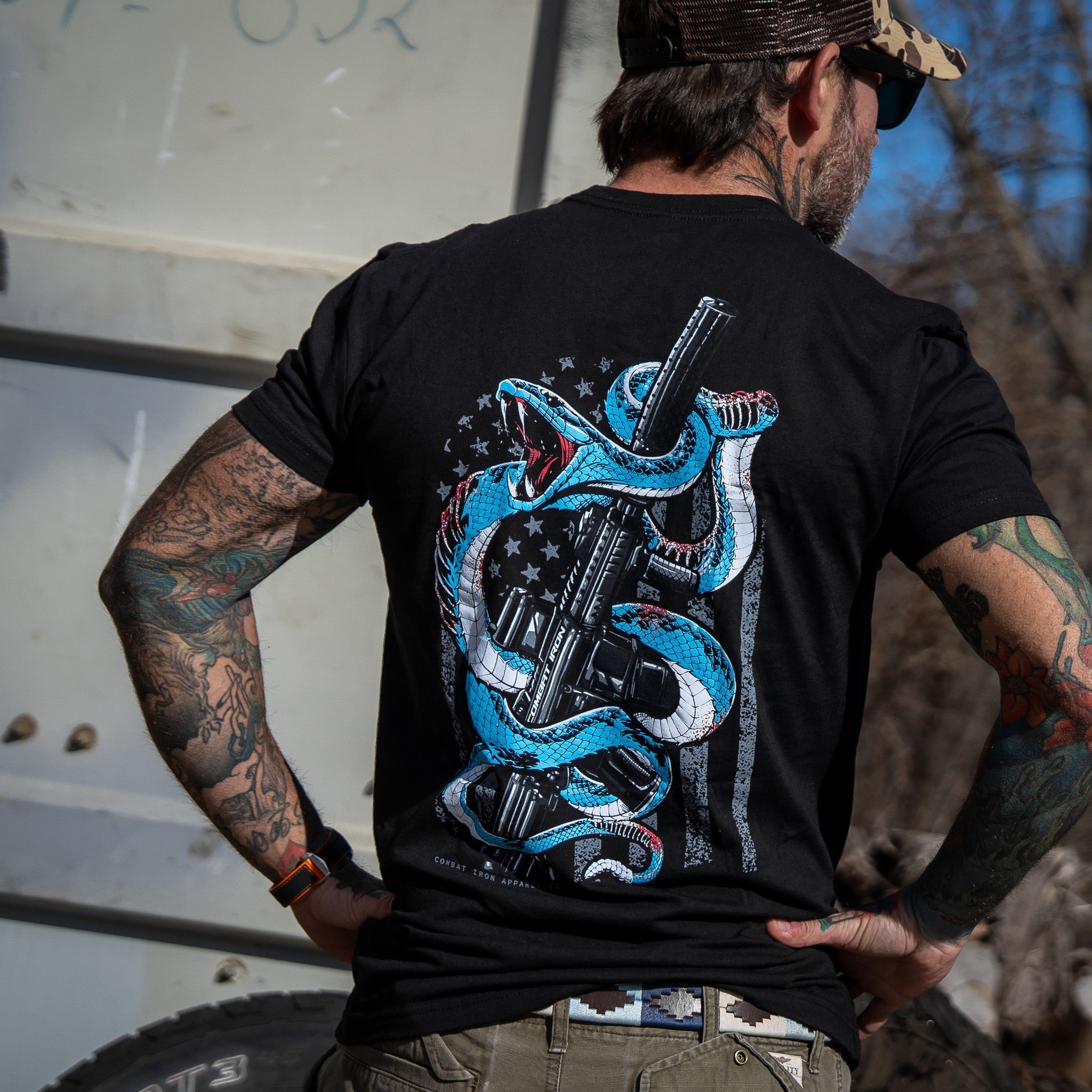 Subdued US Flag SBR Men's T-Shirt