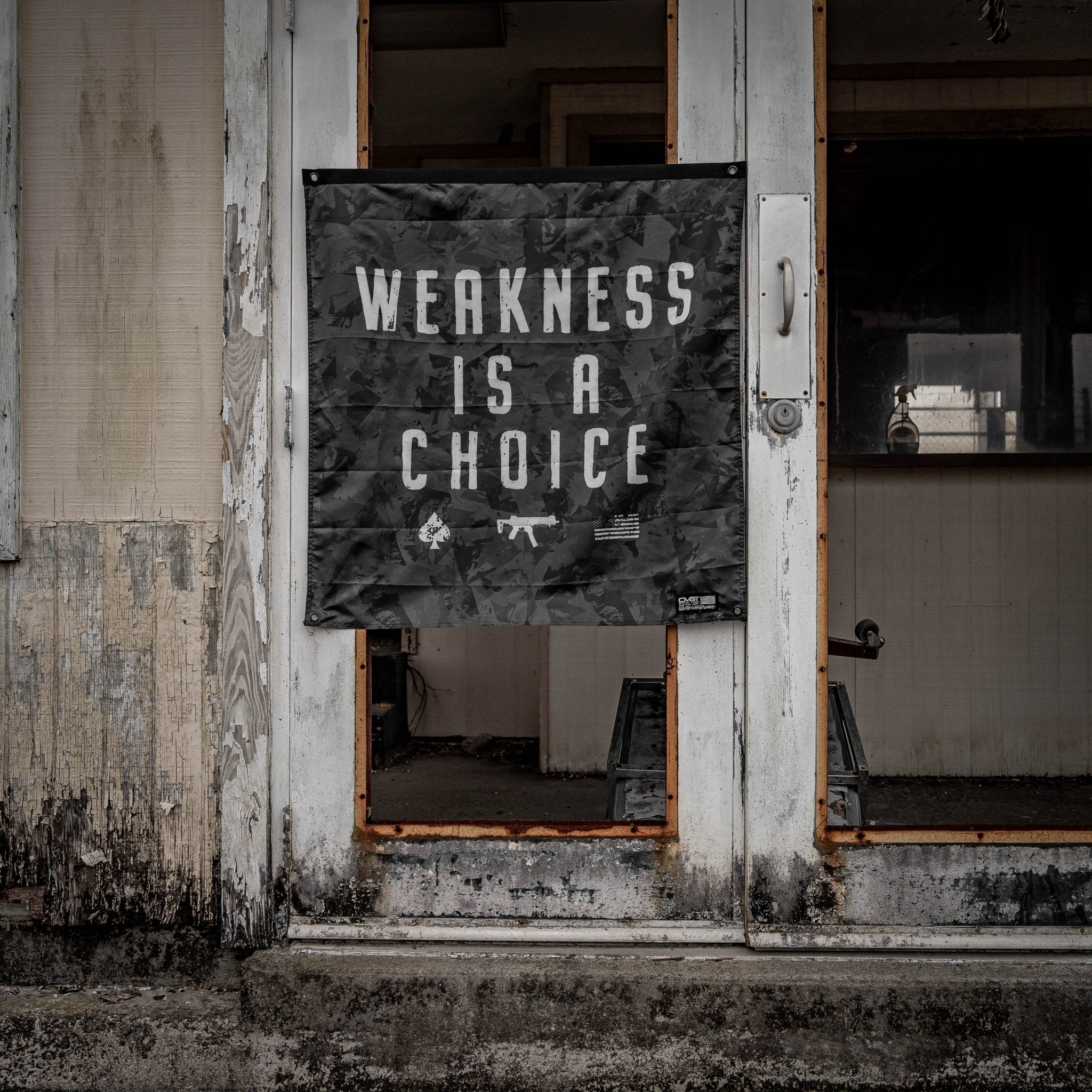 Weakness Is A Choice 3'x3' Camo Flag