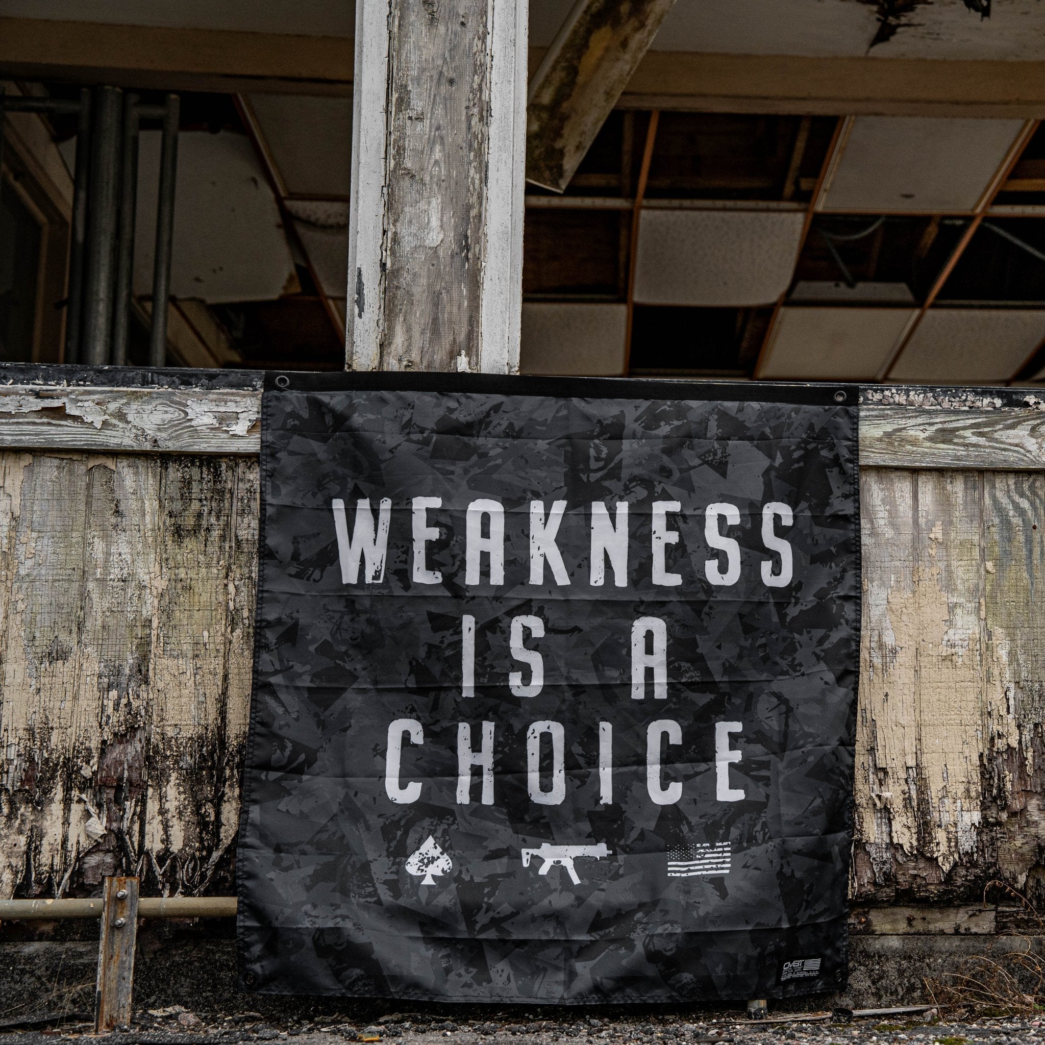 Weakness Is A Choice 3'x3' Camo Flag