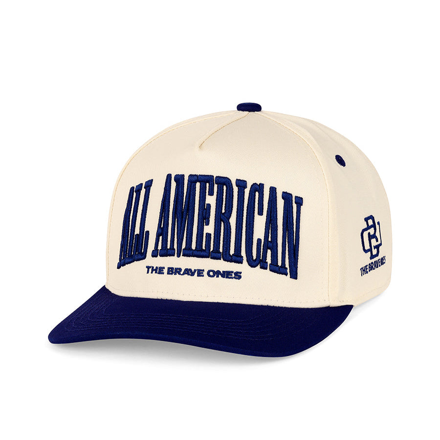 The All American Snapback – Navy/Cream | The Brave Ones