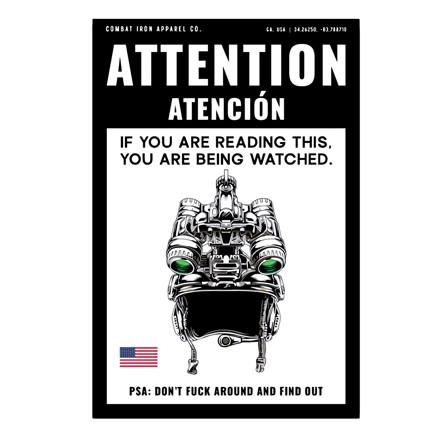 Attention You Are Being Watched Decal Sticker
