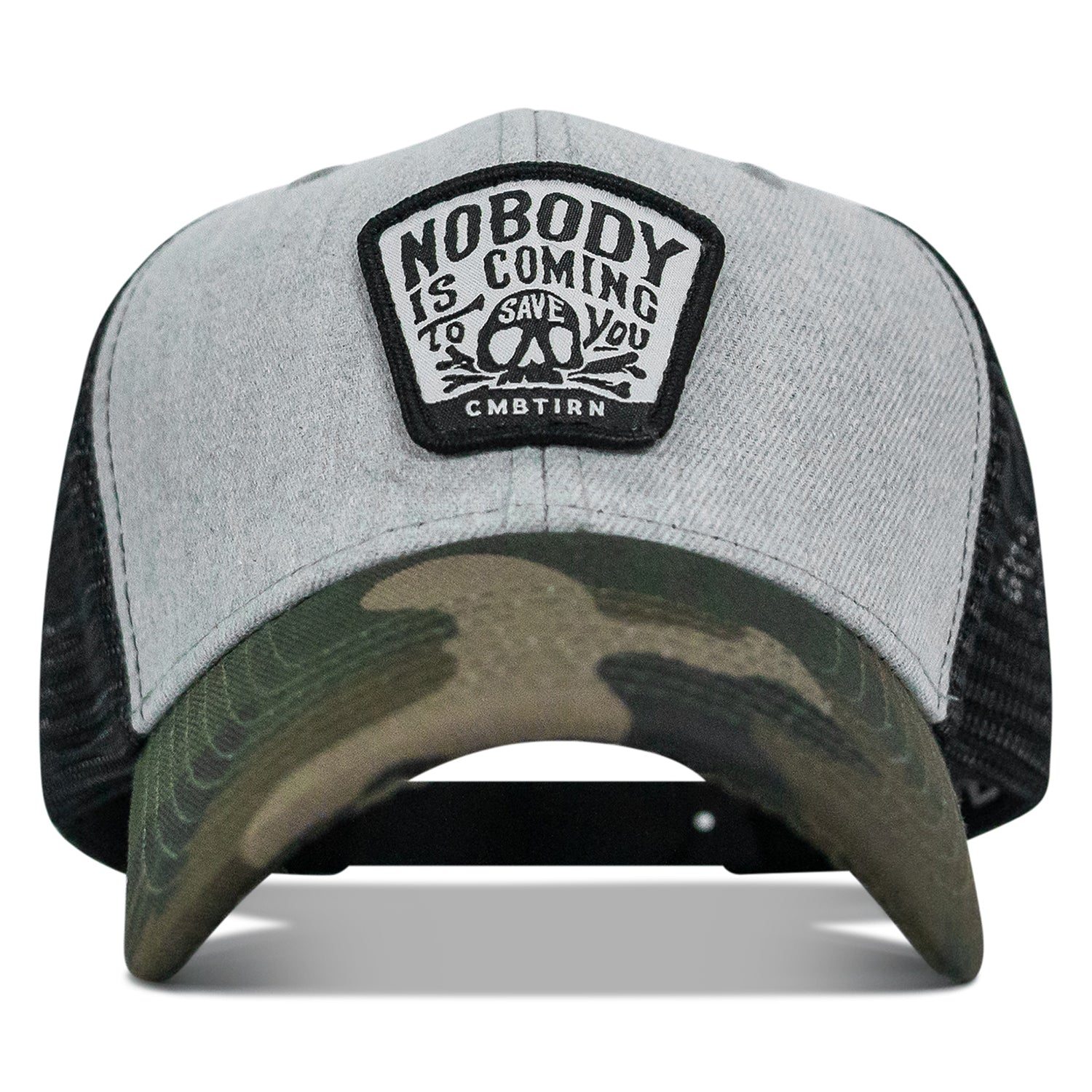 Nobody Is Coming To Save You Skull Patch Snapback Hat
