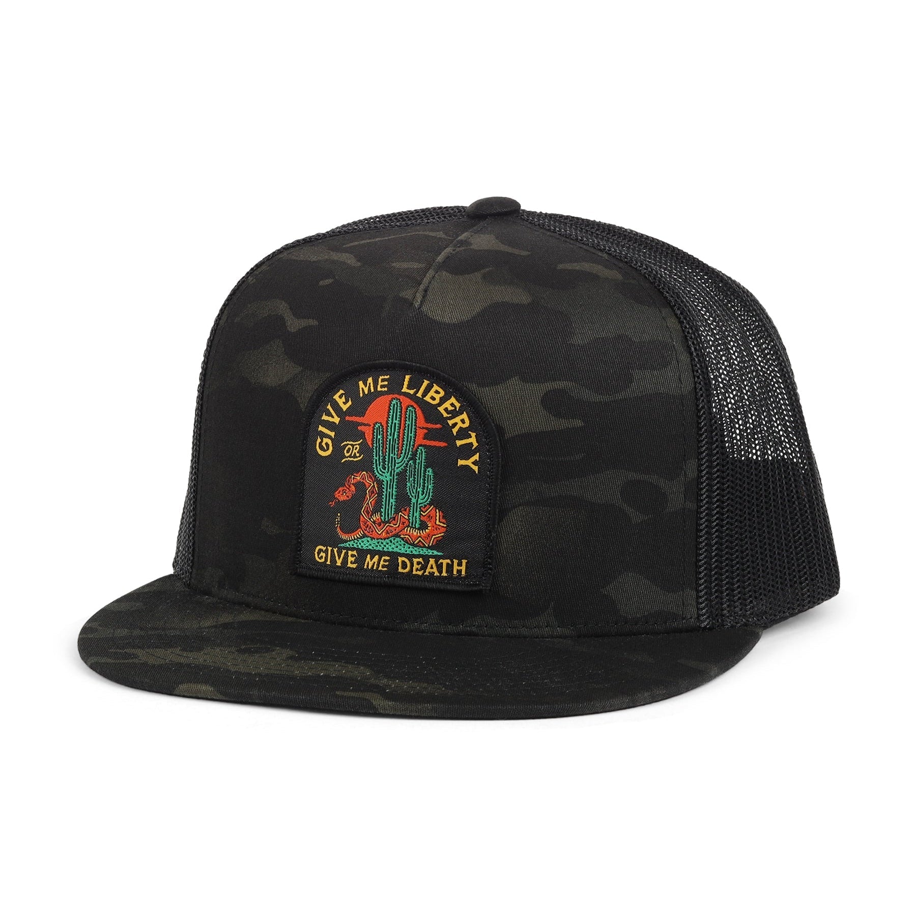 Liberty or Death Black Camo Trucker Hat | The Brave Ones