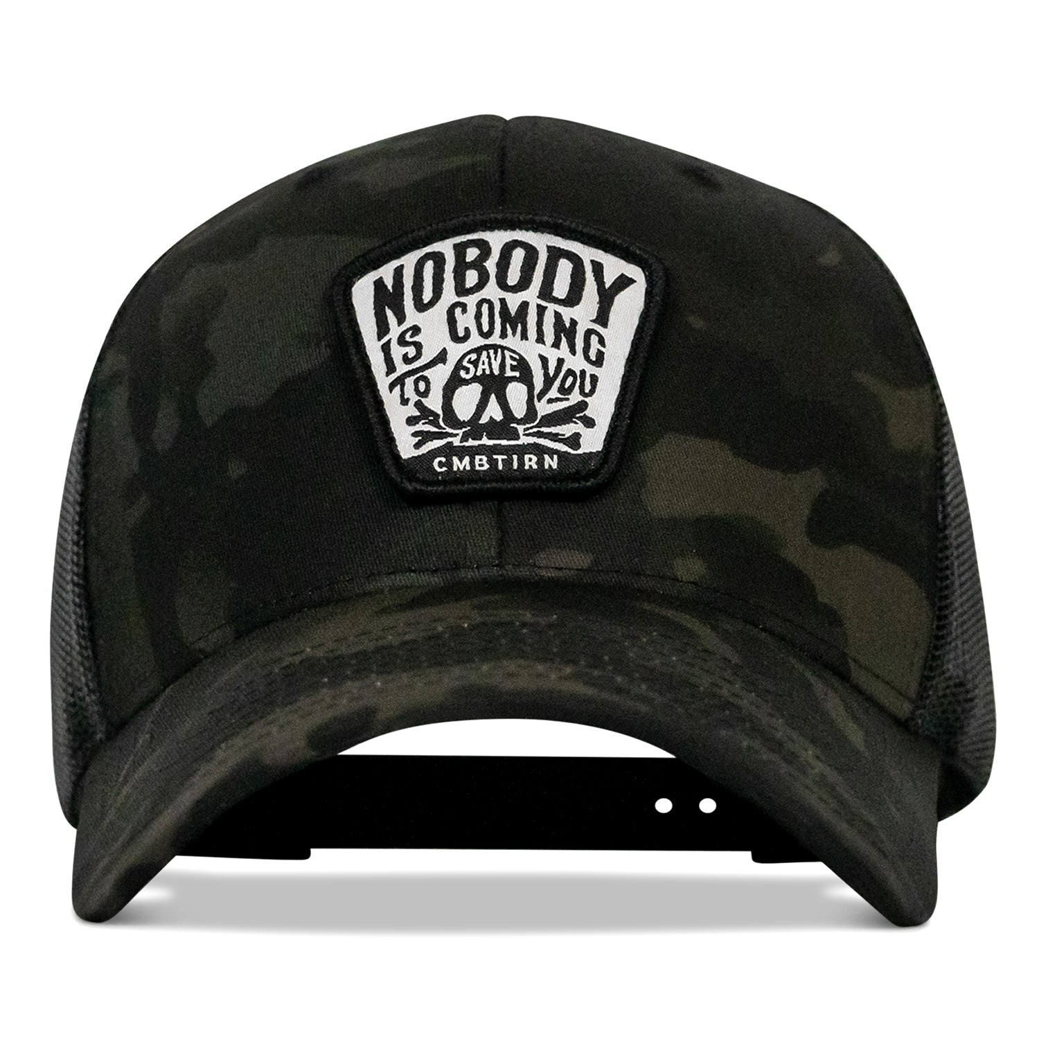 Nobody Is Coming To Save You Skull Patch Snapback Hat