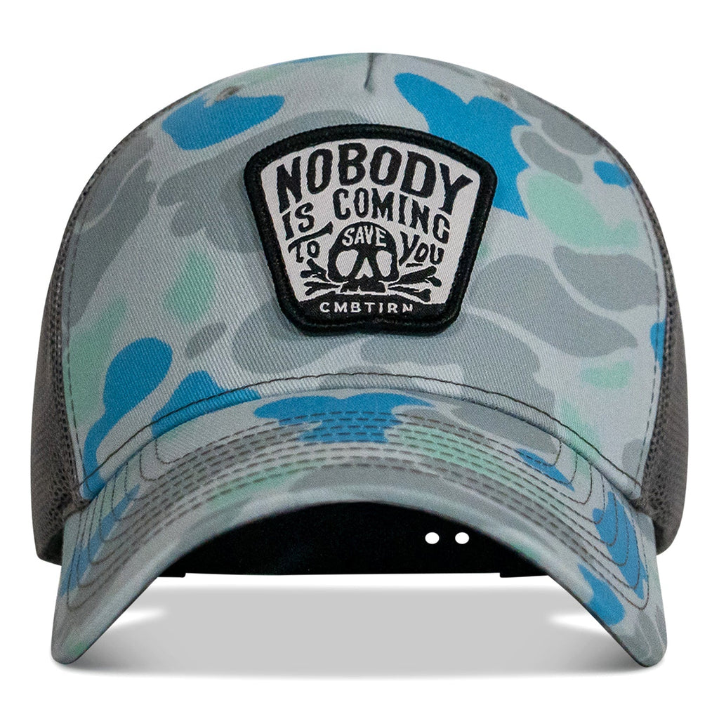 Nobody Is Coming To Save You Skull Patch Snapback Hat