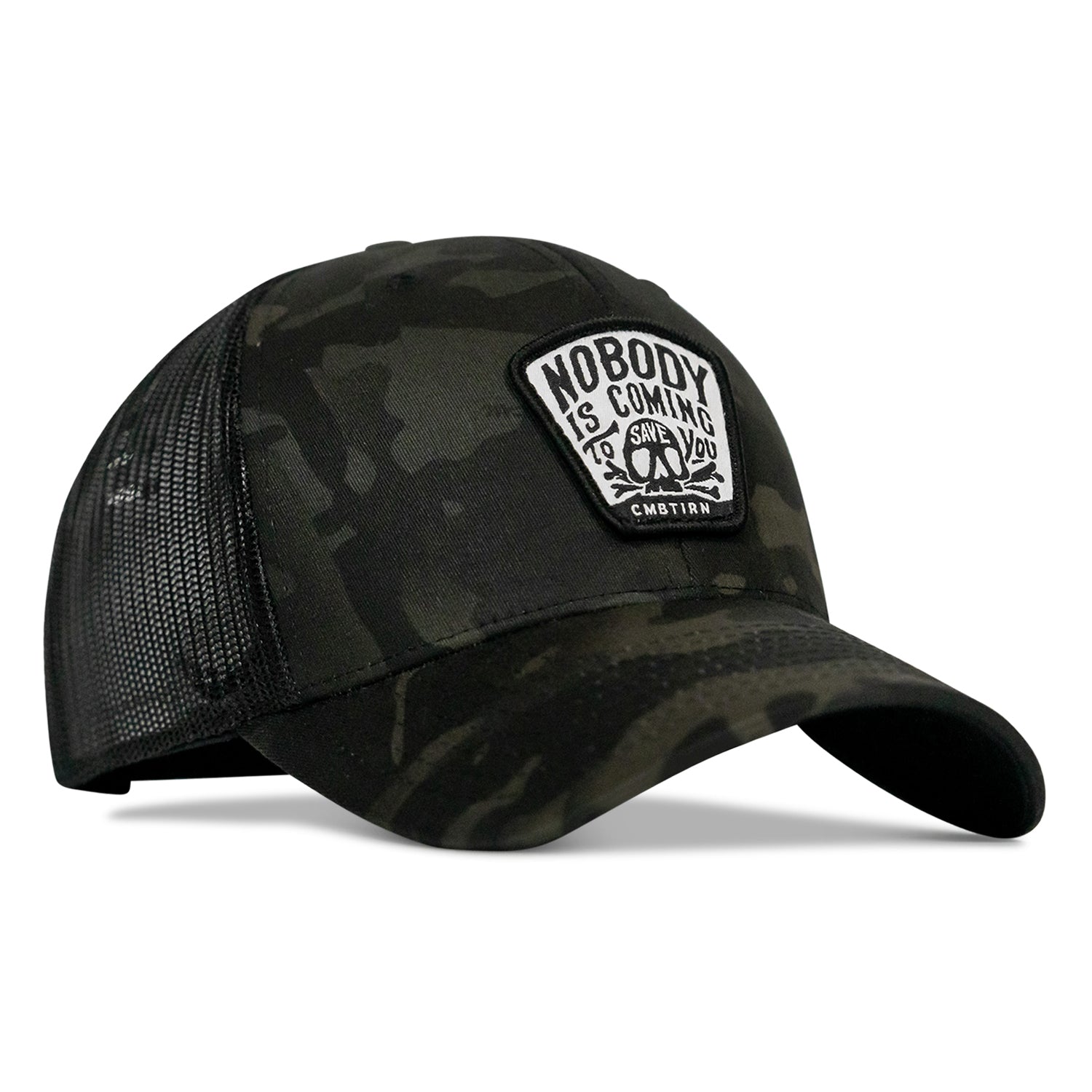 Nobody Is Coming To Save You Skull Patch Snapback Hat