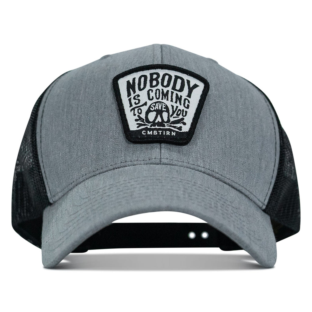 Nobody Is Coming To Save You Skull Patch Snapback Hat