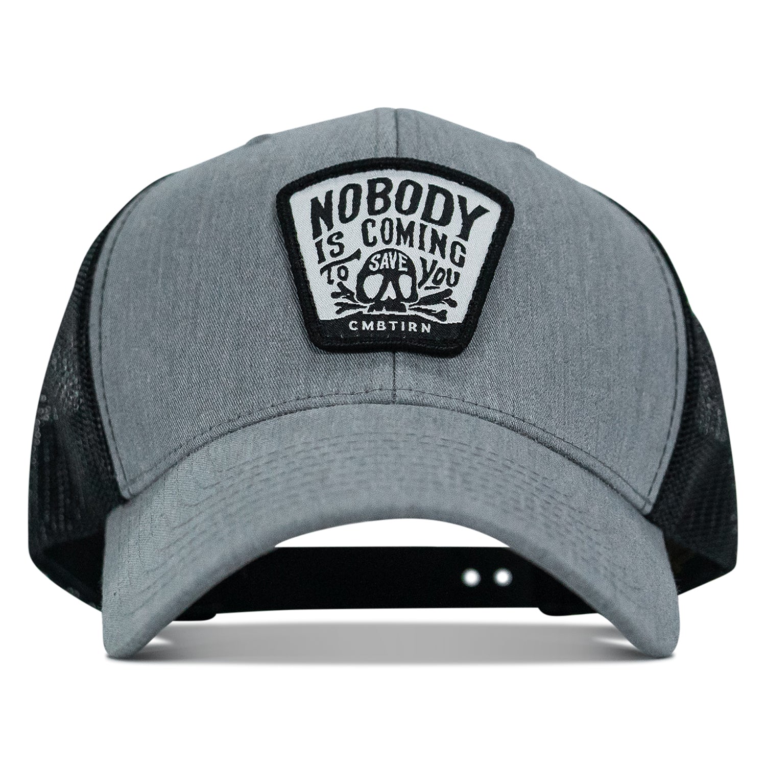 Nobody Is Coming To Save You Skull Patch Snapback Hat