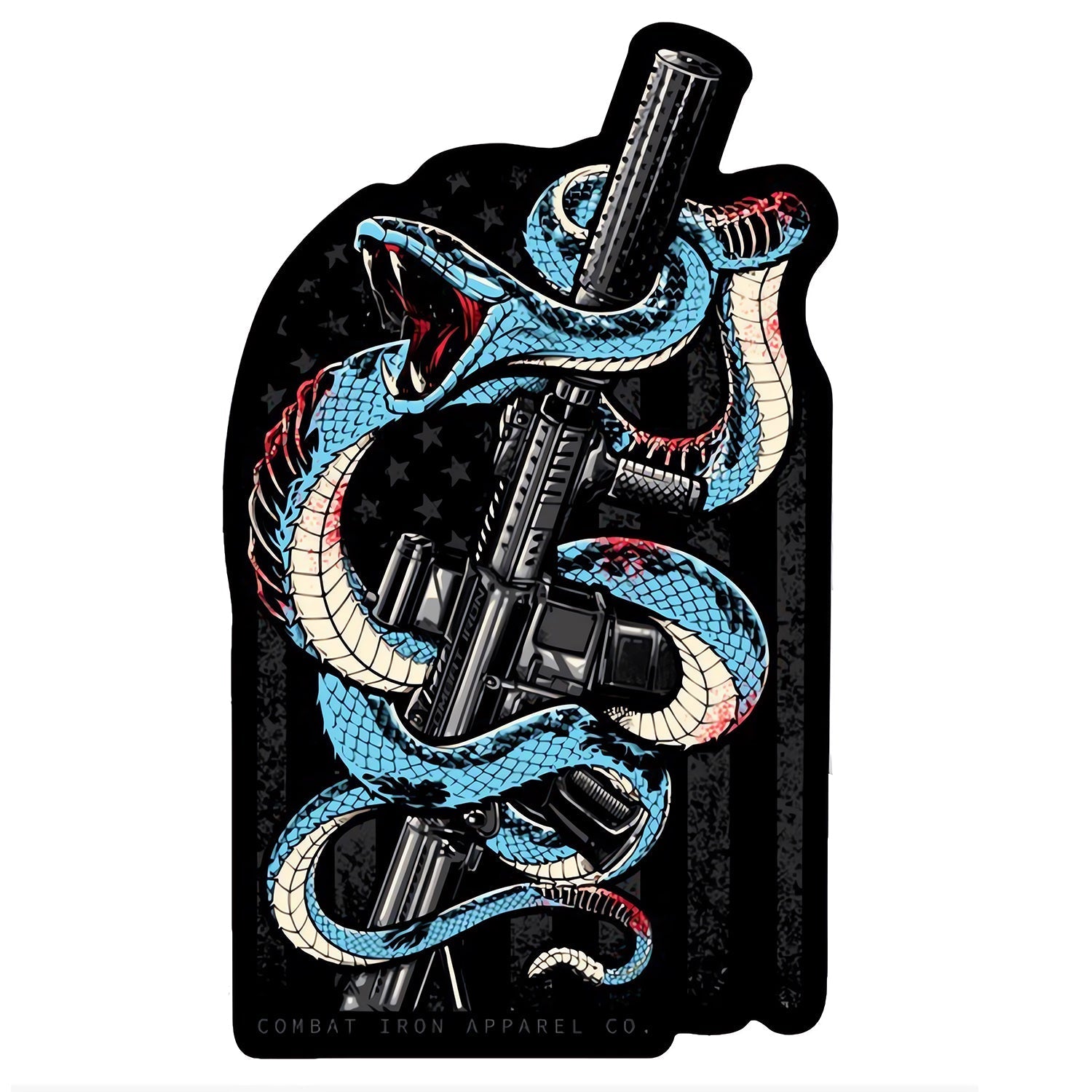 Snake US Flag SBR Decal Sticker